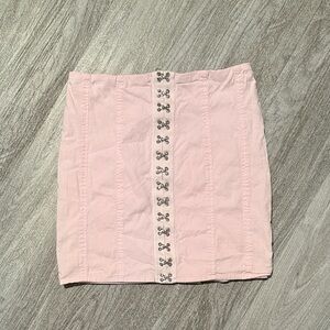 Elegant Pink Skirt with Embellished Details